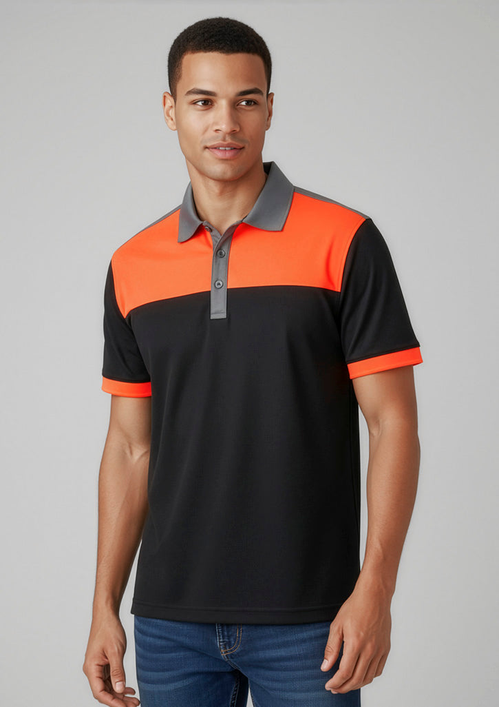 Charger Mens Short Sleeve Polo - Black/Red/Grey