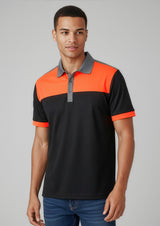 Charger Mens Short Sleeve Polo - Black/Royal/Grey