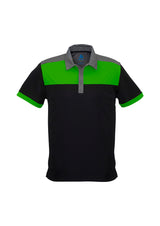 Charger Mens Short Sleeve Polo - Black/Green/Grey