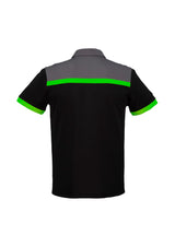 Charger Mens Short Sleeve Polo - Black/Green/Grey