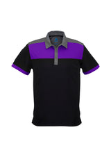 Charger Mens Short Sleeve Polo - Black/Purple/Grey