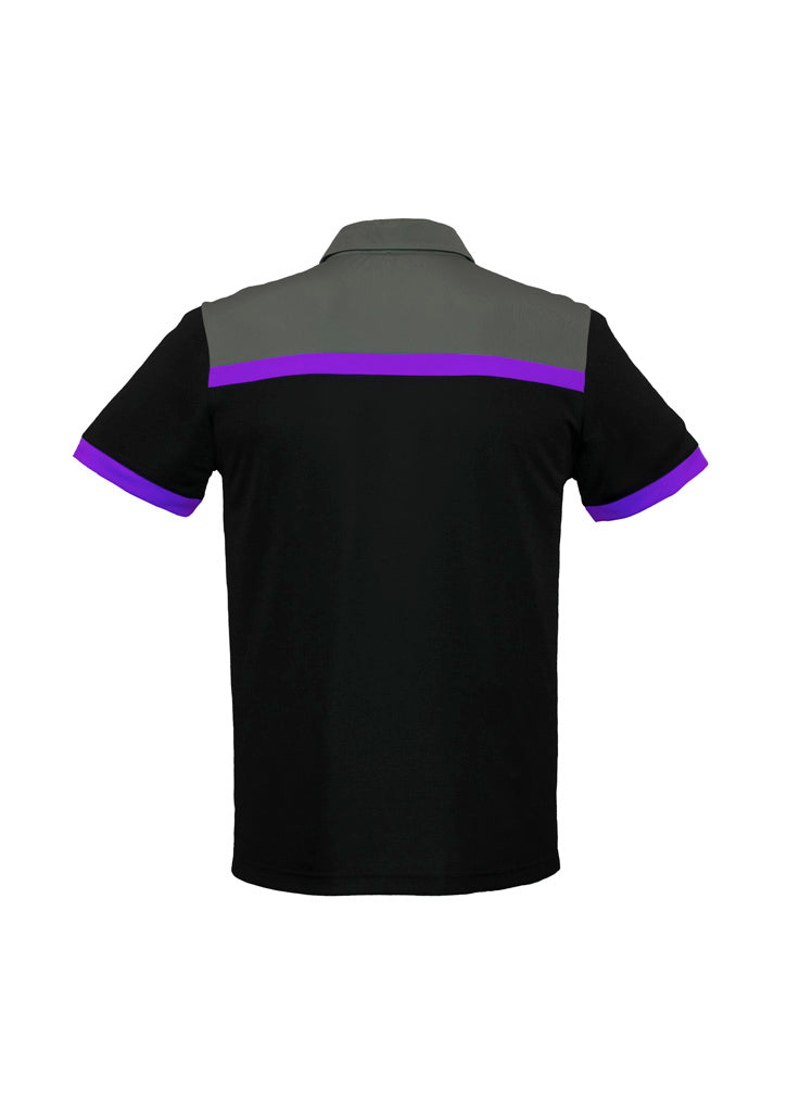 Charger Mens Short Sleeve Polo - Black/Purple/Grey