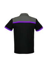 Charger Mens Short Sleeve Polo - Black/Purple/Grey
