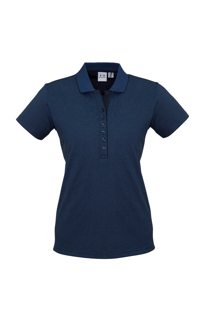 Shadow Womens Short Sleeve Polo - Carbon Blue