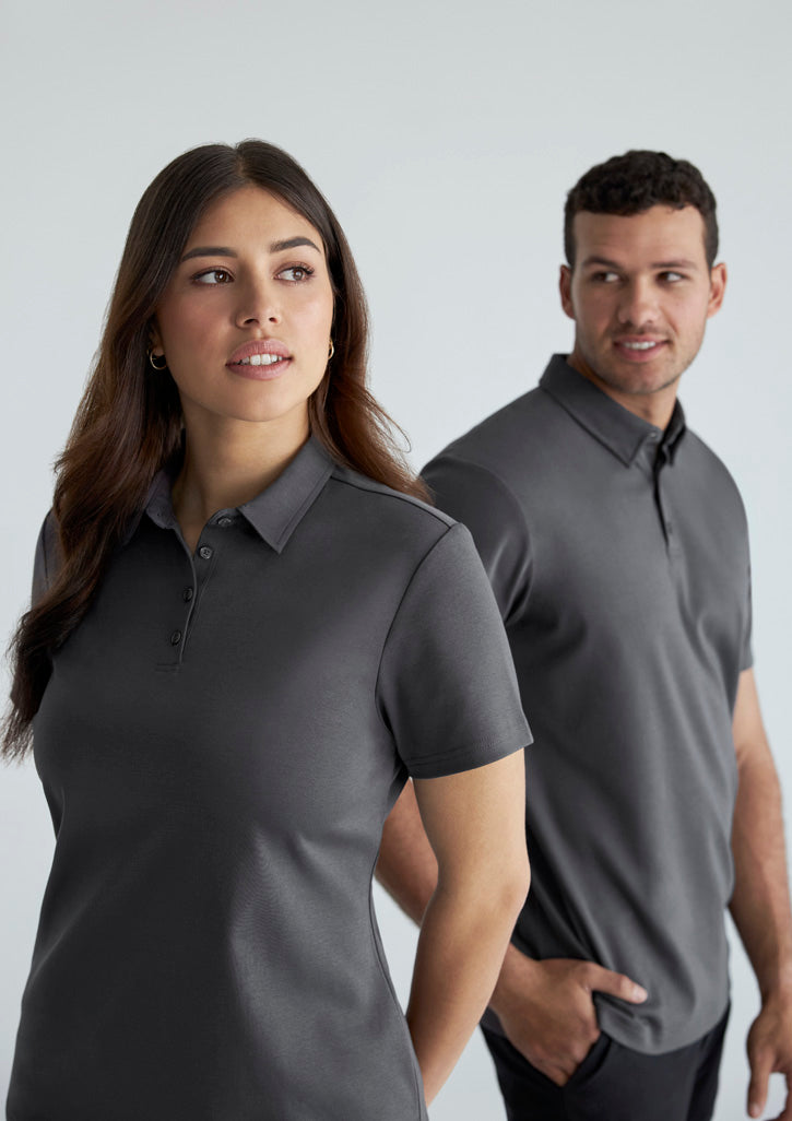 Lotus Womens Short Sleeve Polo - Charcoal