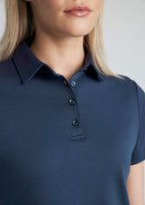 Lotus Womens Short Sleeve Polo - Mineral Blue