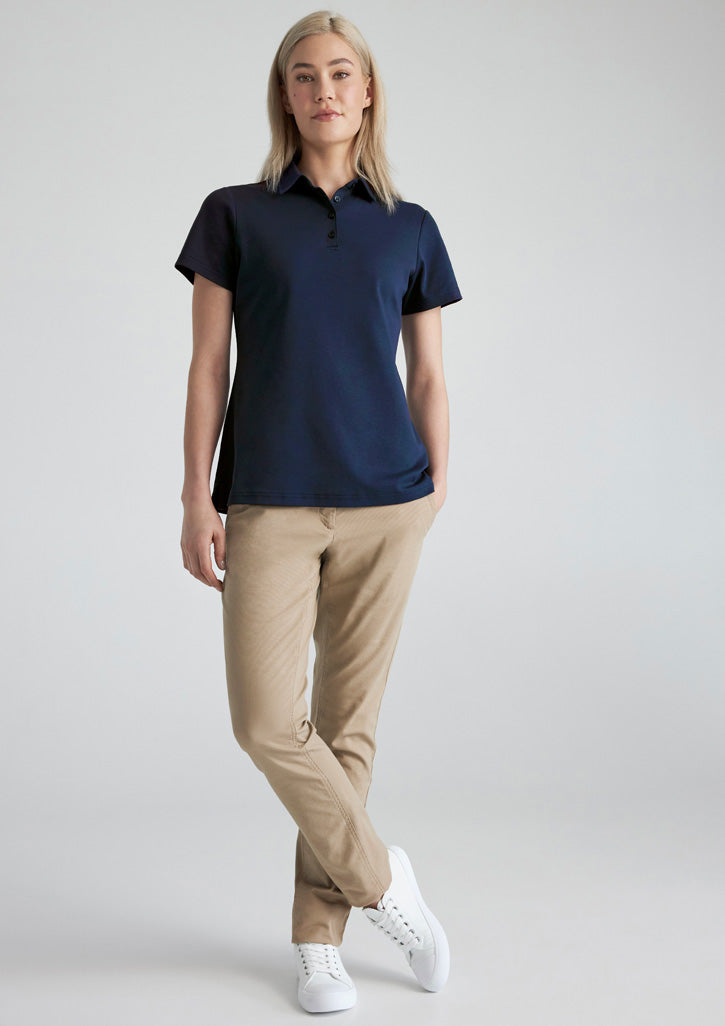 Lotus Womens Short Sleeve Polo - Navy