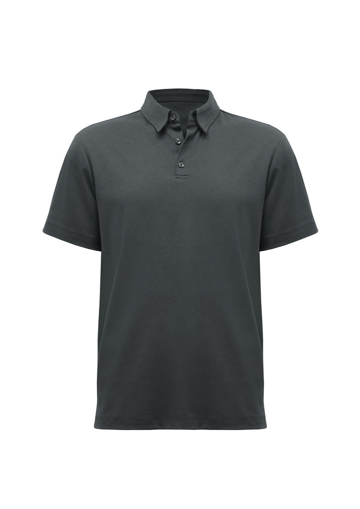 Lotus Mens Short Sleeve Polo - Charcoal