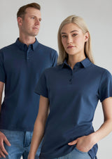 Lotus Mens Short Sleeve Polo - Mineral Blue