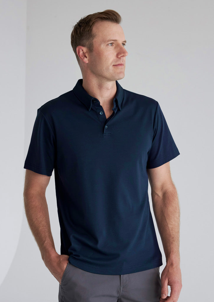Lotus Mens Short Sleeve Polo - Navy