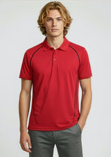 Cyber Mens Short Sleeve Polo - Royal/Silver