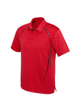 Cyber Mens Short Sleeve Polo - Red/Silver