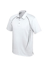 Cyber Mens Short Sleeve Polo - White/Silver