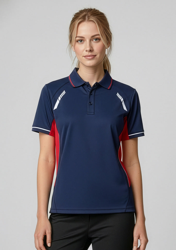 Renegade Womens Short Sleeve Polo - Grey/Fluoro Lime/Silver