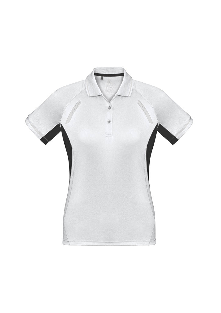 Renegade Womens Short Sleeve Polo - White/Black/Silver