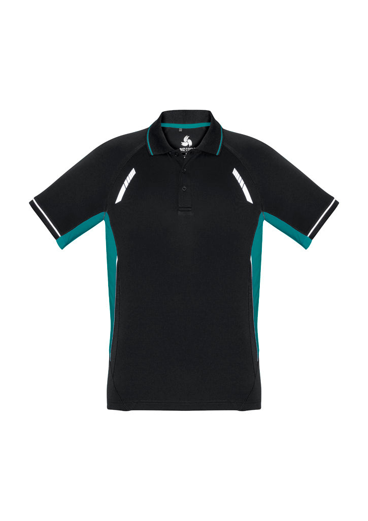 Renegade Mens Short Sleeve Polo - Black/Teal/Silver