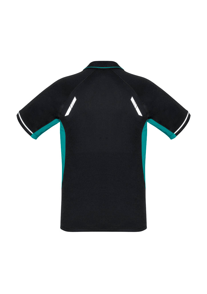 Renegade Mens Short Sleeve Polo - Black/Teal/Silver