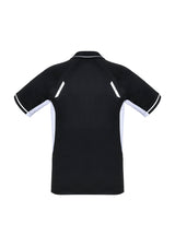 Renegade Mens Short Sleeve Polo - Black/White/Silver