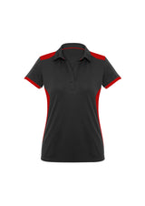 Rival Womens Short Sleeve Polo - Black/Red