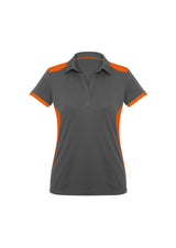 Rival Womens Short Sleeve Polo - Grey/Orange