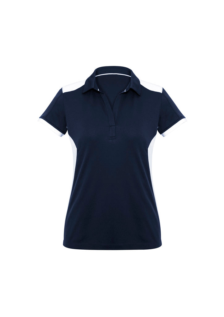 Rival Womens Short Sleeve Polo - Navy/White