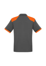 Rival Mens Short Sleeve Polo - Grey/Orange