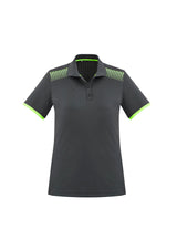 Galaxy Womens Short Sleeve Polo - Grey/Fluoro Lime