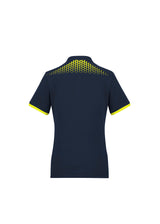 Galaxy Womens Short Sleeve Polo - Navy/Fluoro Yellow