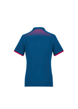 Galaxy Womens Short Sleeve Polo - Steel Blue/Magenta
