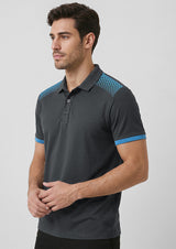 Galaxy Mens Short Sleeve Polo - Black/White