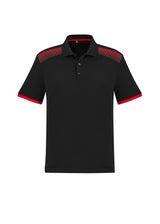 Galaxy Mens Short Sleeve Polo - Black/Red