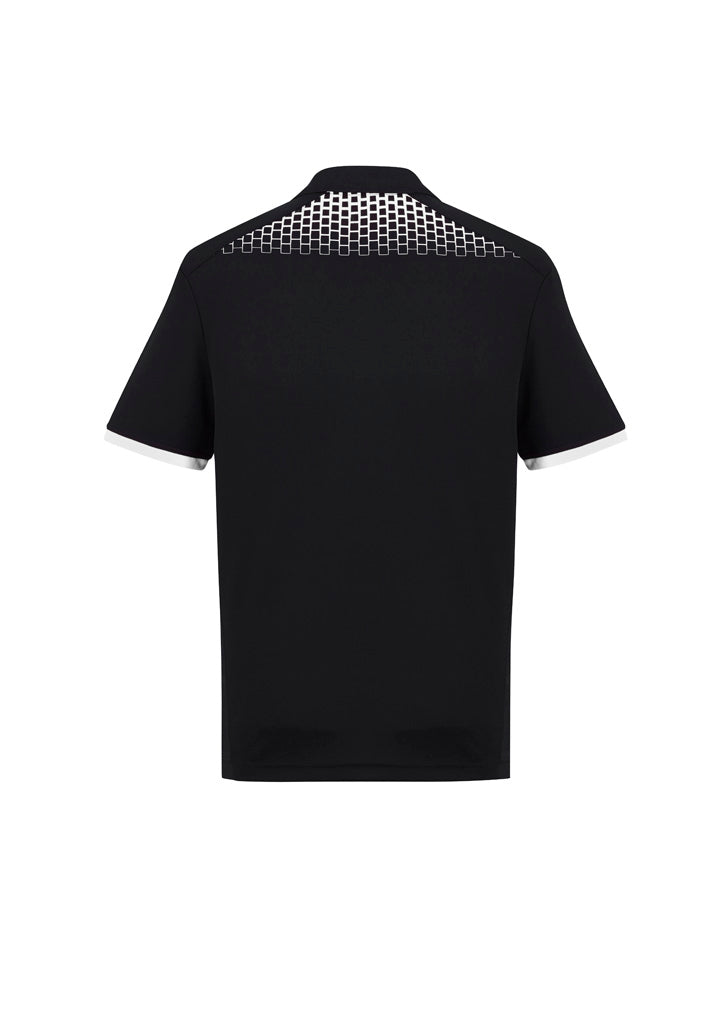 Galaxy Mens Short Sleeve Polo - Black/White
