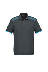 Galaxy Mens Short Sleeve Polo - Grey/Cyan