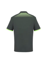 Galaxy Mens Short Sleeve Polo - Grey/Fluoro Lime