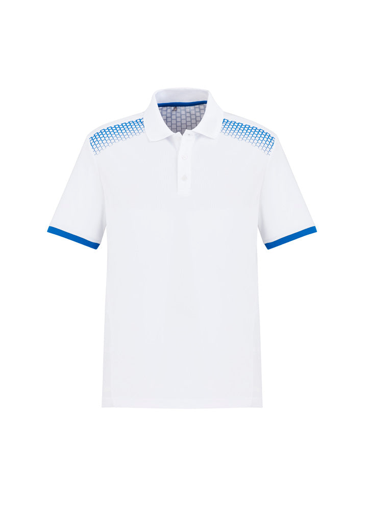 Galaxy Mens Short Sleeve Polo - White/Royal