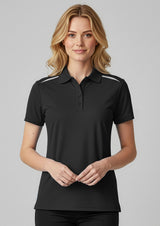 Sonar Womens Short Sleeve Polo - Black/Red