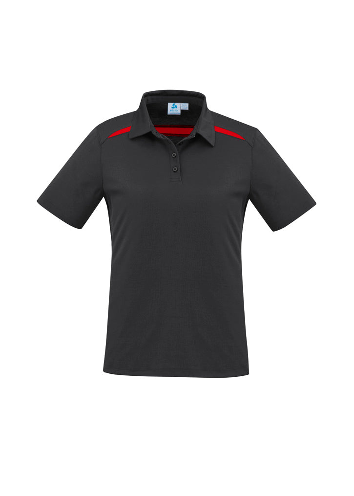 Sonar Womens Short Sleeve Polo - Black/Red