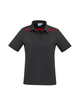 Sonar Womens Short Sleeve Polo - Black/Red