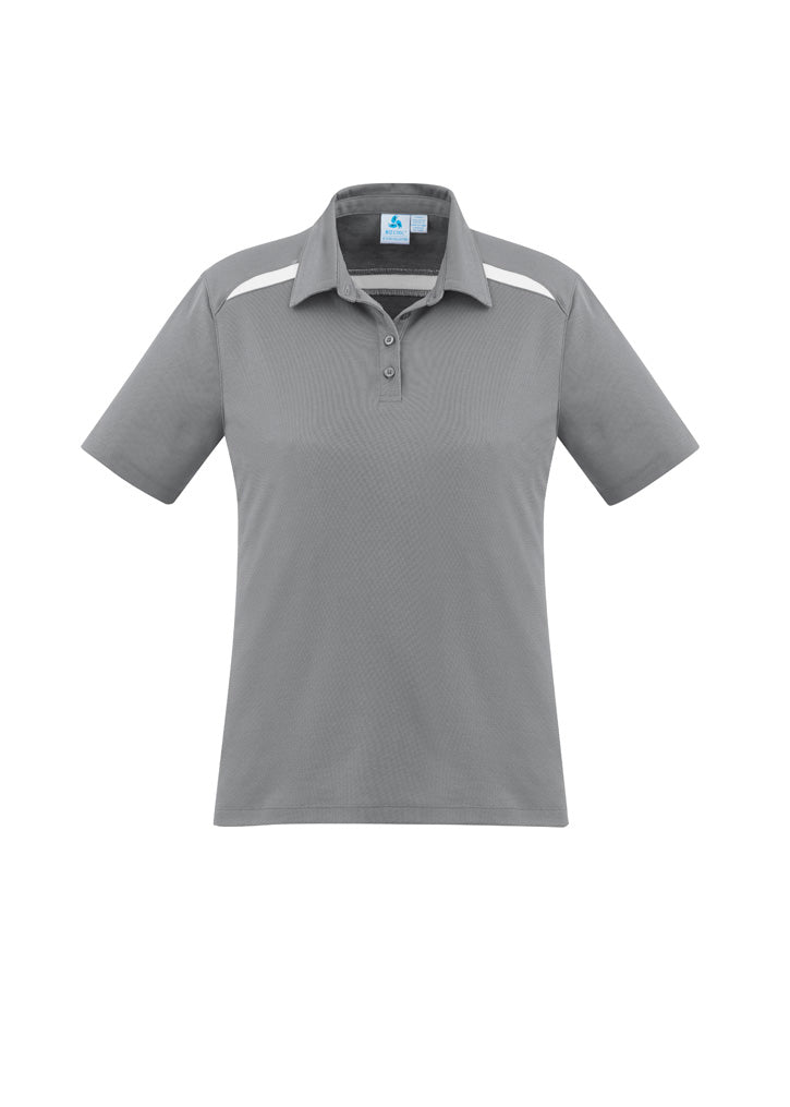 Sonar Womens Short Sleeve Polo - Silver/White