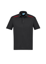 Sonar Mens Short Sleeve Polo - Black/Red