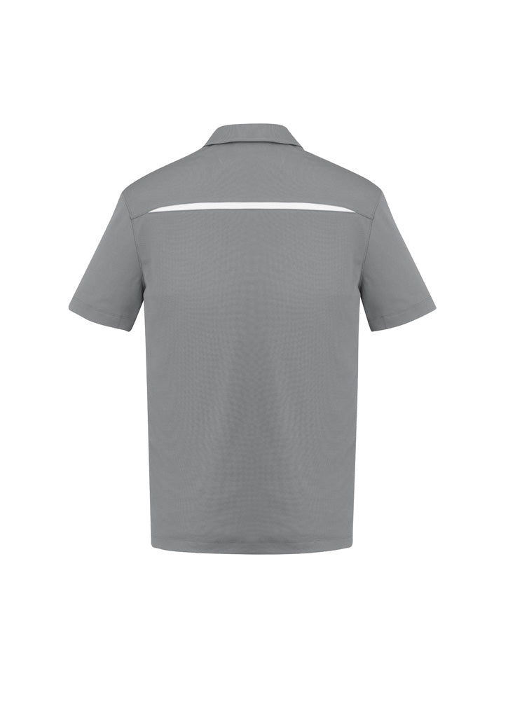 Sonar Mens Short Sleeve Polo - Silver/White
