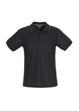 Resort Mens Short Sleeve Polo - Black/Charcoal
