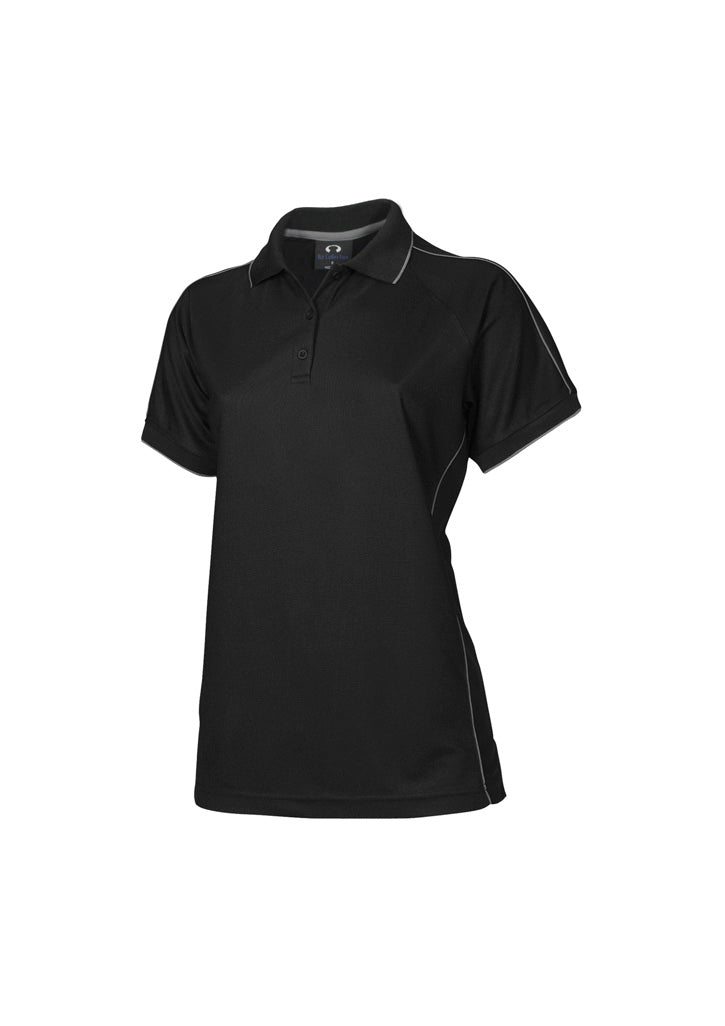 Resort Womens Short Sleeve Polo - Black/Charcoal