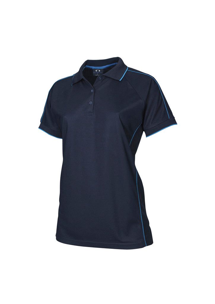 Resort Womens Short Sleeve Polo - Navy/Mid Blue