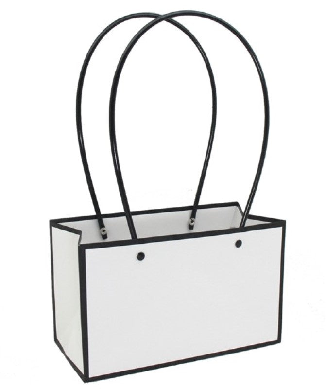 White kraft bag with black edgeBlack Handle260gPack of 10Waterproof