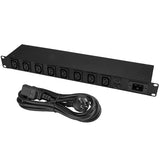 8-Port Rack-Mount PDU with C13 Outlets - 16 A - 10 ft. Power Cord (AS3112) - 1U