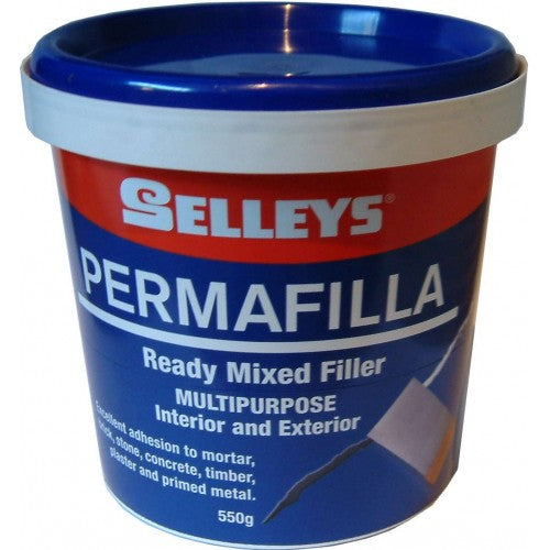 Selleys Permafilla 450g features a ready-mixed formula for quick repairs of cracks and holes in various surfaces.