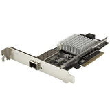 1-Port 10G Open SFP+ Network Card with Intel chipset, supports 10Gbps data transfer via multimode or single-mode fiber.