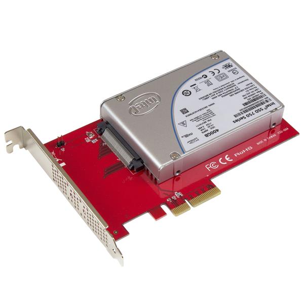 U.2 to PCIe adapter for integrating 2.5" NVMe SSDs into desktops, ensuring high-speed data transfers and easy installation.