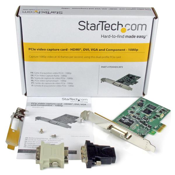 High-Definition PCIe Capture Card - HDMI VGA DVI & Component - 1080P